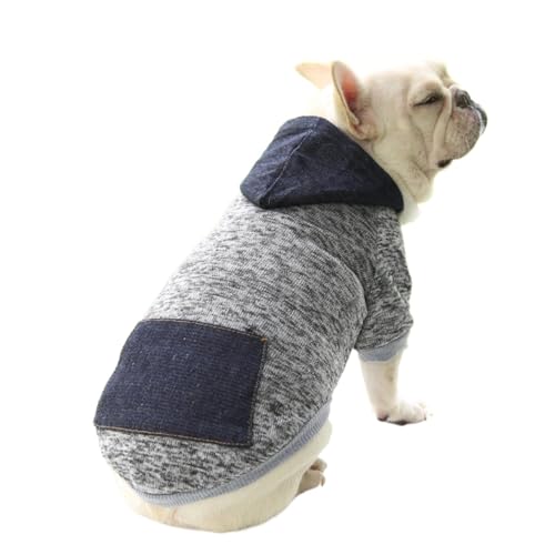 Hundekleidung Herbst Winter Pullover Cowboy Tasche Zweibeinige Kleidung Sportstil Haustierkleidung Hund Katze Kleidung Haustierprodukte (Farbe: Silber, Größe: Haustiergewicht 4,2–6 kg) von VinerY