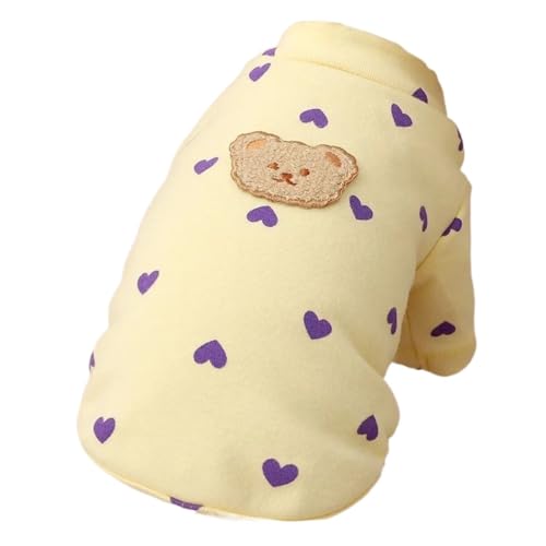 Hundekleidung mit Bärenaufdruck, Hundekleidung, französische Bulldogge, Kostüme, Pullover für kleine Hunde, Chihuahua, Pudel (Farbe: Gelb, Größe: S) von VinerY