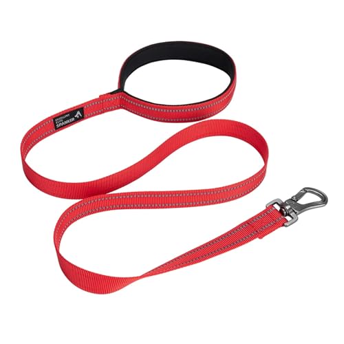 Hundeleine, reflektierend, für Welpen, verstellbare Hundeleine, bequemes kurzes Seil (Farbe: Rot, Größe: 2,5 cm) von VinerY