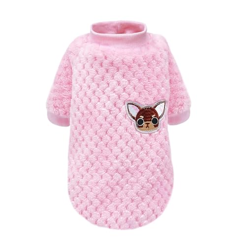 Niedliche Hundekleidung für kleine Hunde, Chihuahua, Yorkies, Mops, Winterkleidung, Haustier-Welpenjacke, Rosa, S-2XL (Farbe: 1610, Größe: L) von VinerY