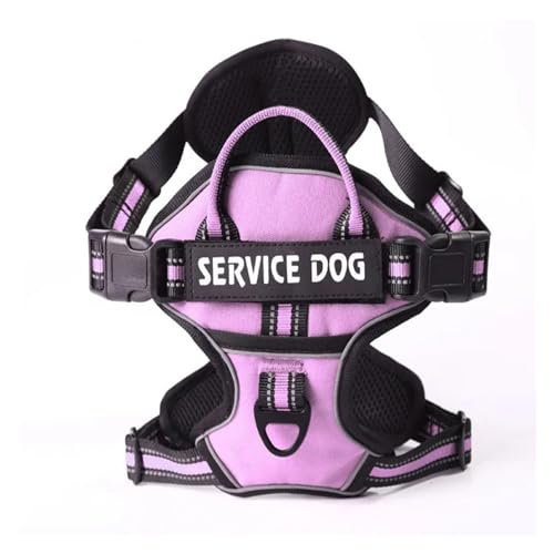 Nylon-Hundegeschirr, reflektierend, personalisierbar, atmungsaktiv, verstellbar, für kleine, mittelgroße und große Hunde (Farbe: Einfarbig, Größe: M) von VinerY