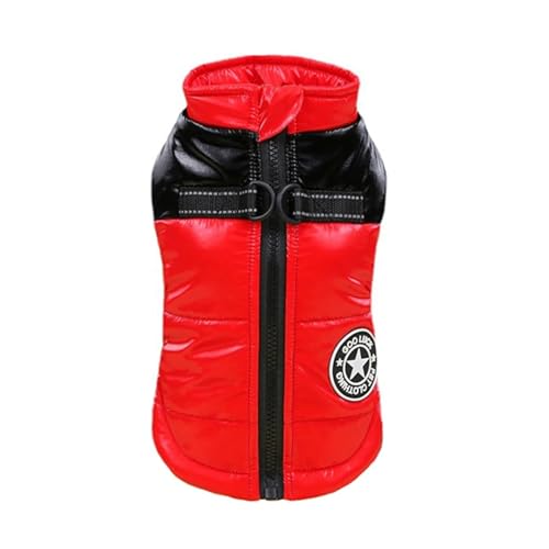 S-9XL Hundejacke für große Hunde, wasserdichte Hundekleidung für kleine, mittelgroße und große Hunde, warmer Wintermantel, Französische Bulldogge, Kostüm, Labrador, Mops (Farbe: Rot, Größe: 3XL) von VinerY