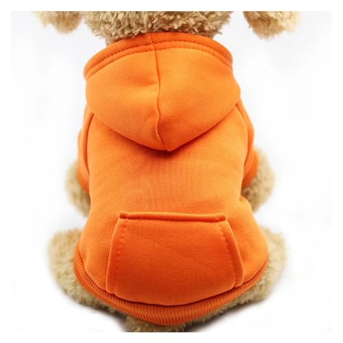 Warme Haustierkleidung für Katzen, Herbst-Winter-Kleidung für Katzen, Mantel, Welpen-Outfit, Katzenkleidung für Katzen, Kapuzenpullover, Maskottas (Farbe: Orange, Größe: M) von VinerY