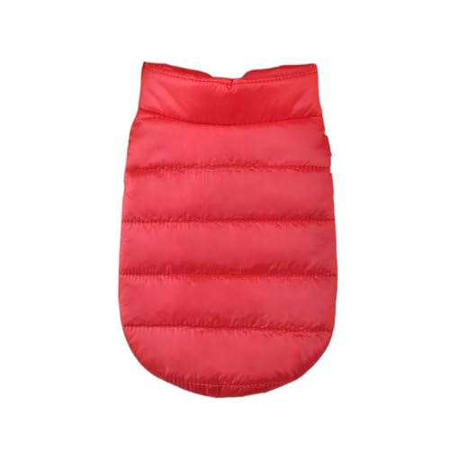 Warme Kleidung für kleine Hunde, Winter, Haustier, Katze, Daunenjacke, schicker Welpenmantel, Kleidung für kleine, mittelgroße Hunde, Chihuahua, Katzen, Haustierkostüm (Farbe: Rot, Größe: 2XL) von VinerY