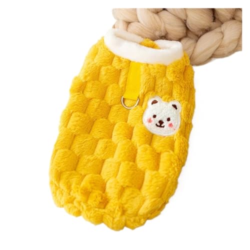 Warme haarlose Katzenkleidung für Katzen, niedlicher Haustier-Cardigan mit Schnalle, Weste, Maskotta, Kostüm, Kleidung (Farbe: einfarbiges Gelb, Größe: XXL-Anzug 5-7 kg) von VinerY
