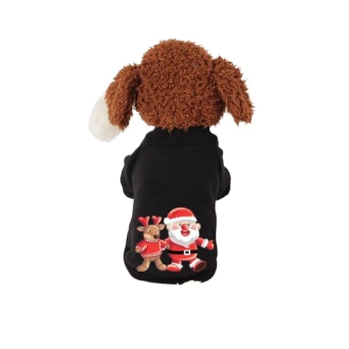 Weihnachtliche Haustier-Hundekleidung für kleine Hunde, Kapuzen-Sweatshirt, weiches Welpen-Katzenkostüm, Kleidung (Farbe: Stil 3, Größe: XS) von VinerY