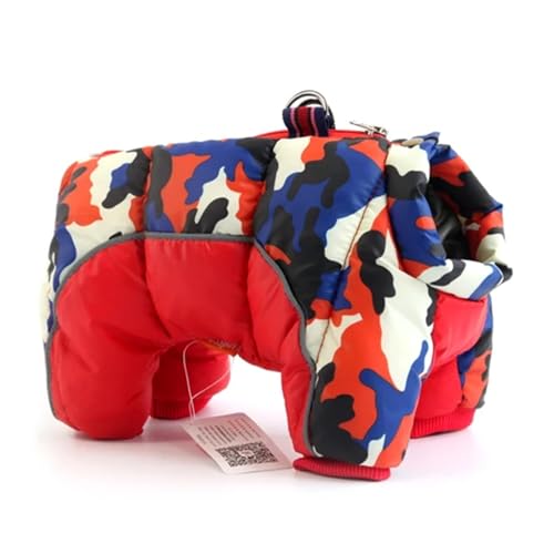 Winter-Haustier-Hundekleidung für kleine Hunde, warm, reflektierend, für Welpen, französische Bulldogge, Kostüm, mittelgroßer Mantel für Chihuahua, Hundejacke (Farbe: Rot, Größe: XXXL) von VinerY