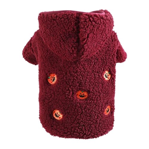 Wintermantel für Hunde und Katzen, Winter-Fleece, Haustierkleidung, Kapuzenmantel, Daunenjacke, Welpen, Haustierkleidung für Hunde, Chihuahua, Yorkie, Mops, Outfits (Farbe: Lila, Größe: XL 6,5–8 kg) von VinerY