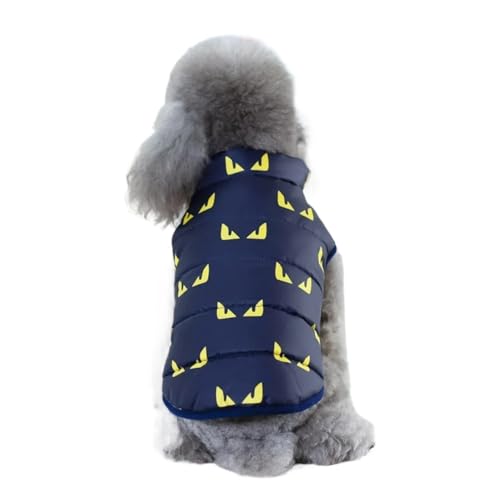 Wintermantel für kleine Hunde, warme Hundejacke, Welpen-Outfit, Hundemantel, Chihuahua, Shih-Kleidung für Hunde (Farbe: Marineblau, Teufel, Größe: S) von VinerY