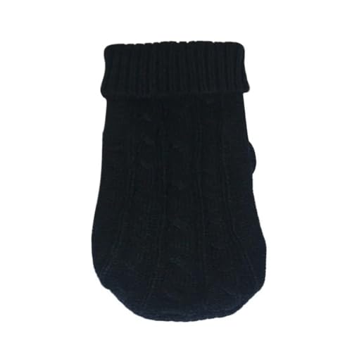 Winterpullover für Hunde und Katzen, warme Haustierkleidung für Chihuahua, Malteserpullover für kleine, mittelgroße Hunde, Rollkragenpullover, gestrickte Yorkies-Kostüme (Farbe: Schwarz, Größe: XL 4–7 von VinerY