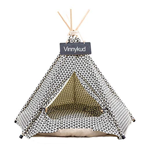 Vinnykud Hundezelt Abnehmbar und Waschbar Tipi Zelt für Hunde und Katzen Katzenzelt Baumwolle Leinwand Haustierzelte Häuser mit Kissen Vinnykud Hundezelt Abnehmbar und Waschbar Tipi Zelt für Hunde und Katzen Katzenzelt Baumwolle Leinwand Haustierzelte Häuser mit Kissen von Vinnykud