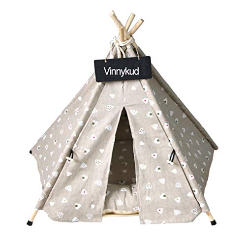 Vinnykud Hundezelt Abnehmbar und Waschbar Tipi Zelt für Hunde und Katzen Katzenzelt Baumwolle Leinwand Haustierzelte Häuser mit Kissen Vinnykud Hundezelt Abnehmbar und Waschbar Tipi Zelt für Hunde und Katzen Katzenzelt Baumwolle Leinwand Haustierzelte Häuser mit Kissen von Vinnykud