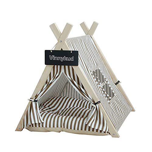 Vinnykud Tipi Zelt für Hunde Katzen Haustierzelt Tragbar Gestreift Hundezelt mit Kissen Hundebett Abnehmbar und Waschbar Kuschelzelt mit Fenster Indianerzelt für Kaninchen Chinchilla Meerschweinchen Vinnykud Tipi Zelt für Hunde Katzen Haustierzelt Tragbar Gestreift Hundezelt mit Kissen Hundebett Abnehmbar und Waschbar Kuschelzelt mit Fenster Indianerzelt für Kaninchen Chinchilla Meerschweinchen von Vinnykud