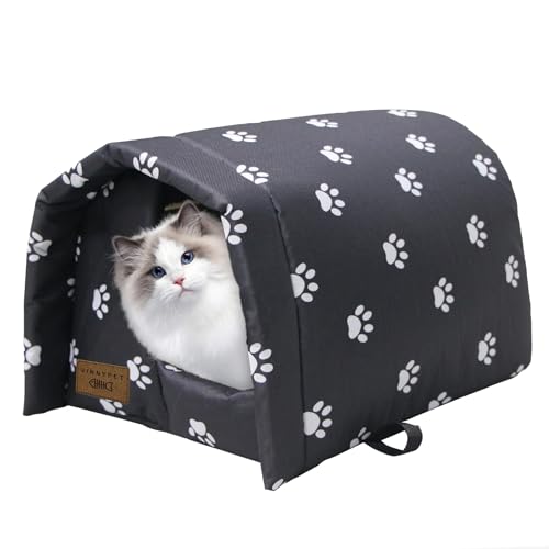 Vinnypet Katzenhaus Für Draußen Winterfest Wasserdicht Und Warm Faltbare Katzenhöhle mit Plüschkissen Weich Hundehöhle Tierheim Für Streuner Haustiere 54x42x36cm Vinnypet Katzenhaus Für Draußen Winterfest Wasserdicht Und Warm Faltbare Katzenhöhle mit Plüschkissen Weich Hundehöhle Tierheim Für Streuner Haustiere 54x42x36cm von Vinnypet