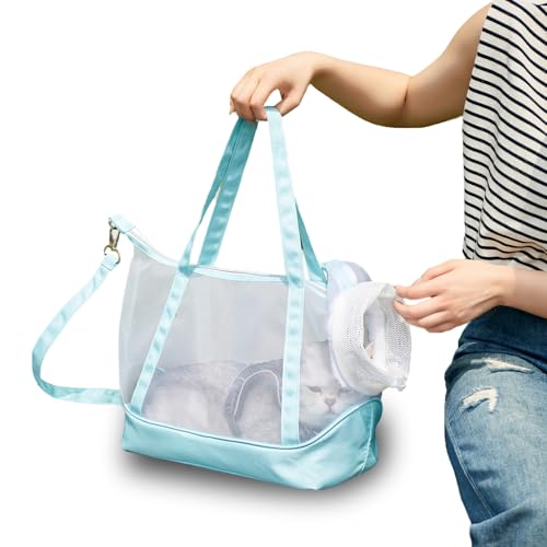 Vinqki Comfort Visible Small Cat Carrier, Soft Side Foldable Small Cat and Dog Travel Bag, Lightweight and Breathable Portable Cat Carrier, 2-in-1 with Leash, Blue Vinqki Comfort Visible Small Cat Carrier, Soft Side Foldable Small Cat and Dog Travel Bag, Lightweight and Breathable Portable Cat Carrier, 2-in-1 with Leash, Blue von Vinqki