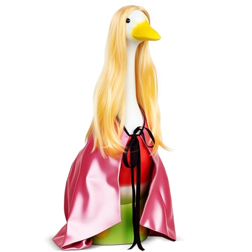 Vinsot Halloween-Outdoor-Veranda-Gänse-Outfit, 58,4 cm, für Terrasse, Hof, Veranda, Gänsemantel, Rasengans-Zubehör (Rosa, Samt) von Vinsot