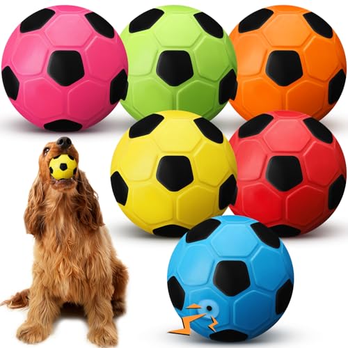 Vinsot Quietschendes Hundespielzeug aus Latex, weich, langlebig, Kauspielzeug für Welpen, Fußball, Gummi, Apportieren, interaktiver Hundeball für kleine und mittelgroße Haustiere, 6 Stück Vinsot Quietschendes Hundespielzeug aus Latex, weich, langlebig, Kauspielzeug für Welpen, Fußball, Gummi, Apportieren, interaktiver Hundeball für kleine und mittelgroße Haustiere, 6 Stück von Vinsot