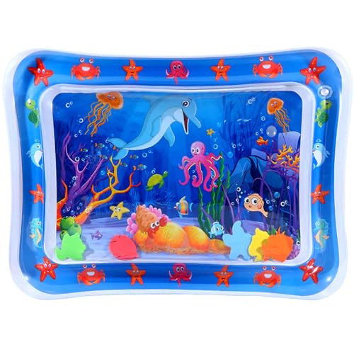 Vinuwu Wasserspielmatte Katze,Aufblasbare Wassermatte für Katzen Verdickte Wasserspielmatte Feel Cool Komfort für Haustier Inklusive 10 Patch-Aufklebern (50 * 69 cm, Delfin) von Vinuwu