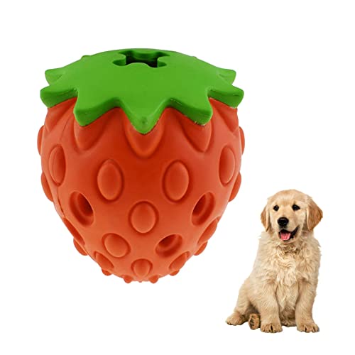 Violotoris Erdbeer-Hundespielzeug, Chat, interaktiver Ball, Worte, Feder, Leckerli-Spender, Training von Violotoris