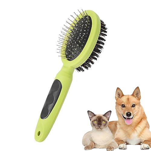 Violotoris Hundebürste praktisch mit Griff, Fellpflege-Reinigungswerkzeug, rutschfest, doppelseitig von Violotoris