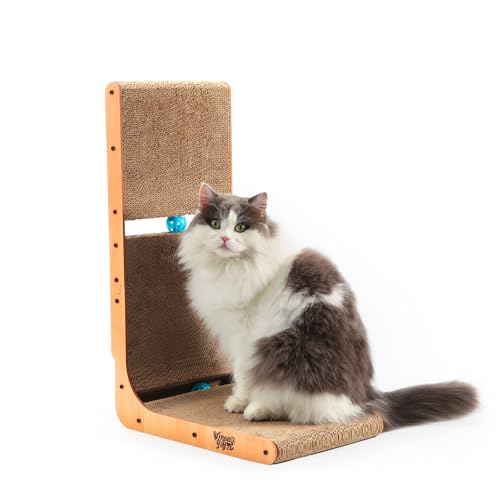 Viraagyiyou Katzenkratzer, Vertikales Katzenkratzbrett, 23,6 Zoll L-Form Katzenkratzpads Wandhalterung Katzenkratzer für Indoor-Katzen von Viraagyiyou