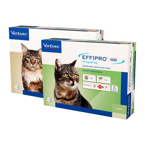 Effipro DUO Spot-on für Katzen - bis zu 6 kg - 4 Pipetten von Virbac