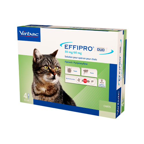 Effipro DUO Spot-on für Katzen - mehr als 6 kg - 4 Pipetten von Virbac