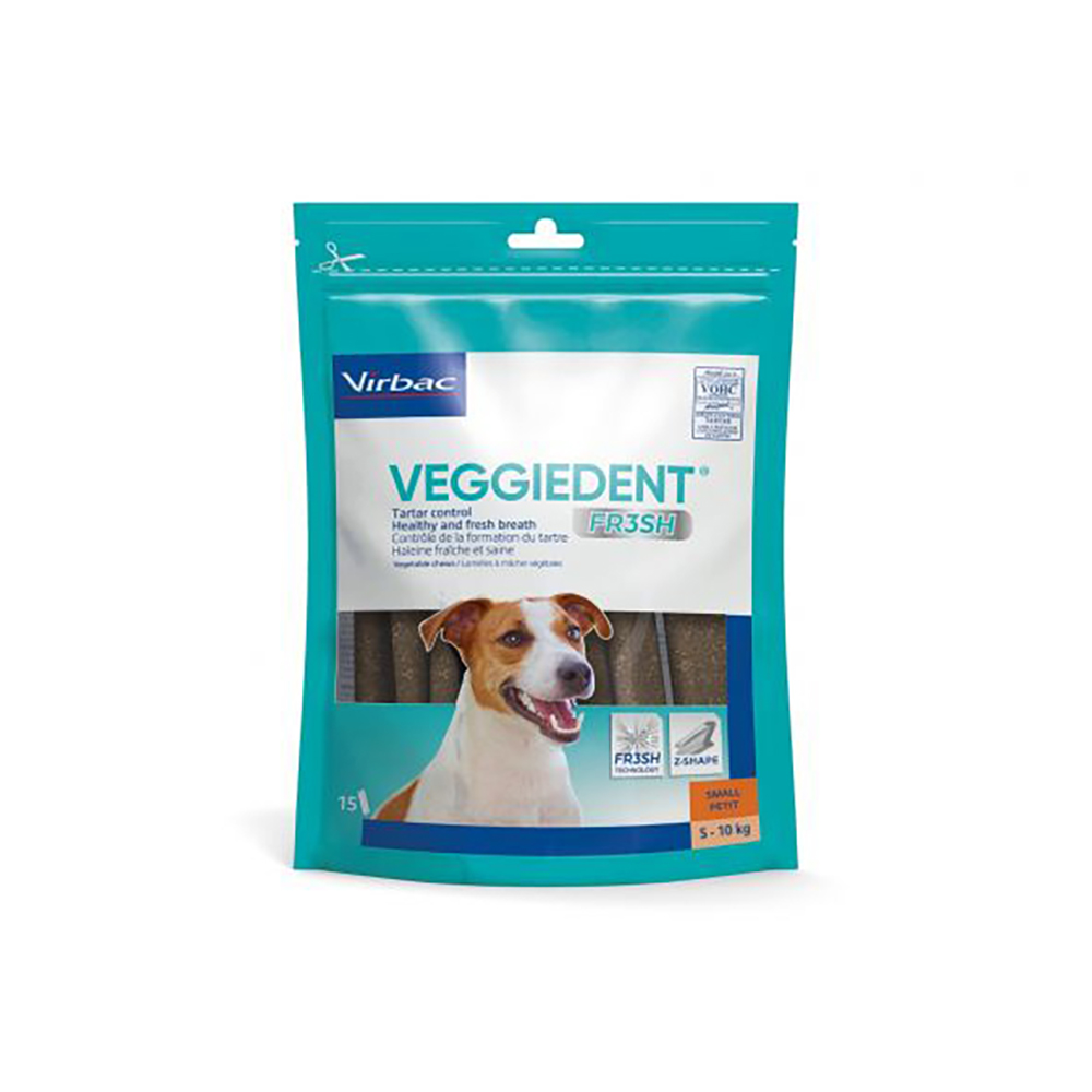VEGGIEDENT Fresh für Hunde - 15 x 17 g S für kleine Hunde (5-10 kg) von Virbac