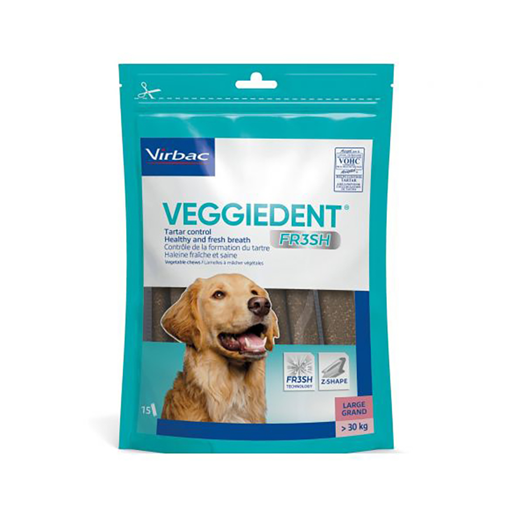 VEGGIEDENT Fresh für Hunde - 15 x 35 g L für große Hunde (>30 kg) von Virbac