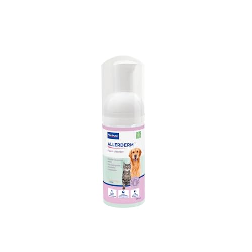 Virbac Allerderm Schaum | 100 ml | Reinigungsschaum für Hunde und Katzen | Kann zur Entfernung von Verschmutzungen schnell und effektiv beitragen | Ganz ohne Ausspülen | Sanft zur Haut von Virbac