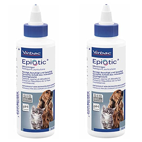 Virbac Epiotic Ohrreiniger für Tiere zur Ohrenpflege - Doppelpack - 2 x 125 ml von Virbac