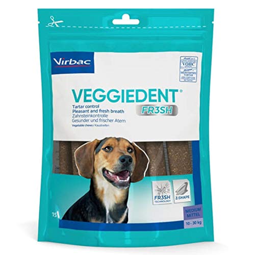 Virbac VeggieDent FR3SH Kauspielzeug für mittelgroße Hunde, 10-30 kg von Virbac