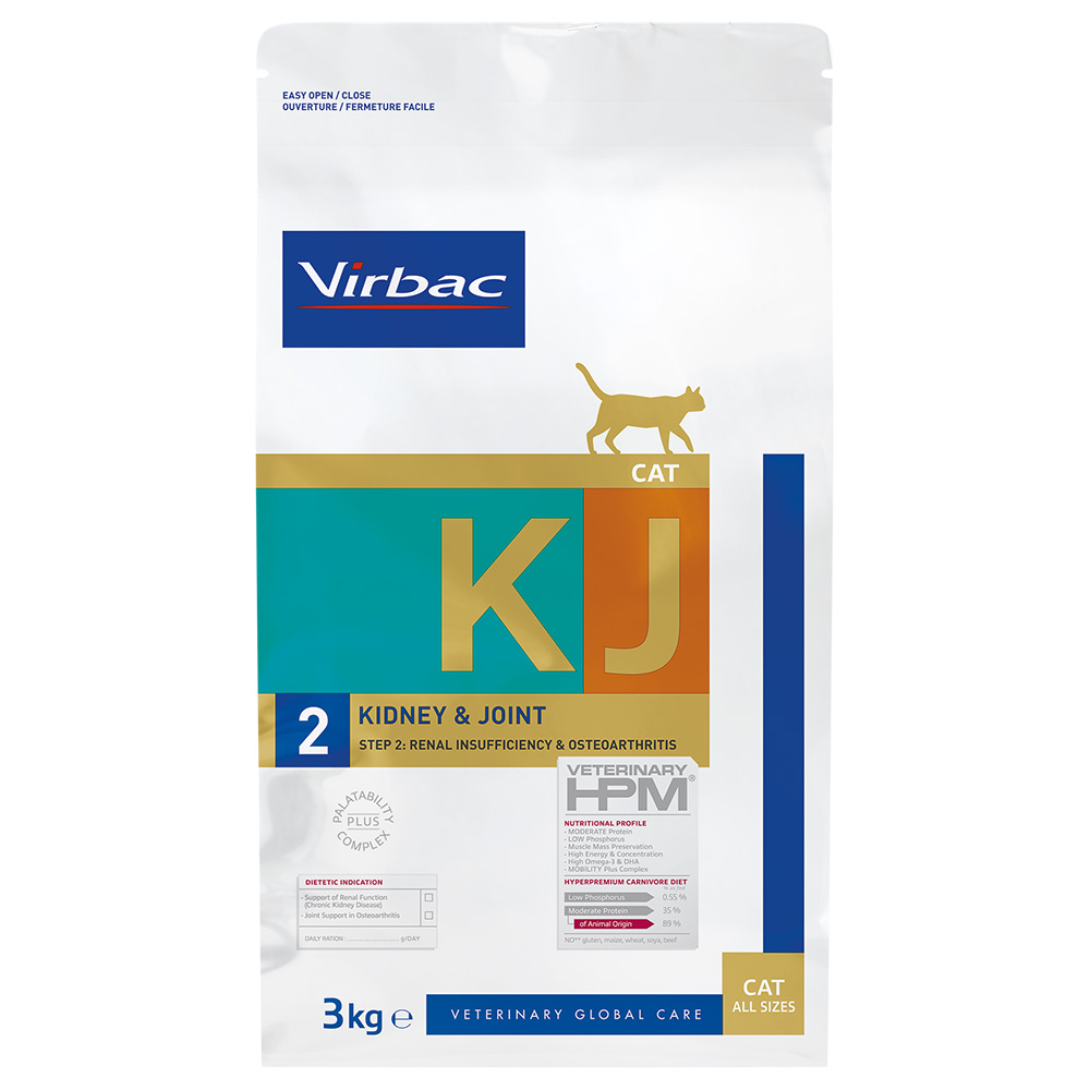 Virbac Veterinary HPM Cat Kidney & Joint Support KJ2 - Sparpaket: 2 x 3 kg von Virbac
