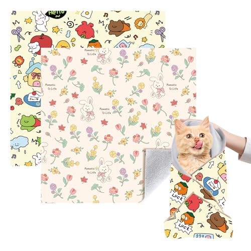 VirgoCCY Katzenpflege, 2 Stück, Katzenfessel, zum Nagelschneiden, Ohrenreinigung und Zähneputzen, selbstklebend, bissfest, kratzfest, Rosa + Gelb, 2 Stück VirgoCCY Katzenpflege, 2 Stück, Katzenfessel, zum Nagelschneiden, Ohrenreinigung und Zähneputzen, selbstklebend, bissfest, kratzfest, Rosa + Gelb, 2 Stück von VirgoCCY