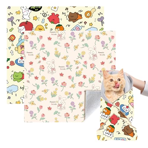 VirgoCCY Katzenpflege-Wrap, 2 Stück, Größe XL + XXL, Katzenfessel, zum Nagelschneiden, Ohrenreinigung und Zähneputzen, selbstklebend, Beißschutz, kratzfest, Rosa + Gelb, 2 Stück VirgoCCY Katzenpflege-Wrap, 2 Stück, Größe XL + XXL, Katzenfessel, zum Nagelschneiden, Ohrenreinigung und Zähneputzen, selbstklebend, Beißschutz, kratzfest, Rosa + Gelb, 2 Stück von VirgoCCY