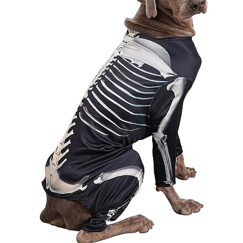Dogs Skeleton Print Sweatshirt | Dogs Skeleton Kostüm Kleidung Hund Jumpsuit Halloween Skeleton Kostüme Funny Dress Up Kleidung für kleine und mittelgroße Hunde von Virtcooy