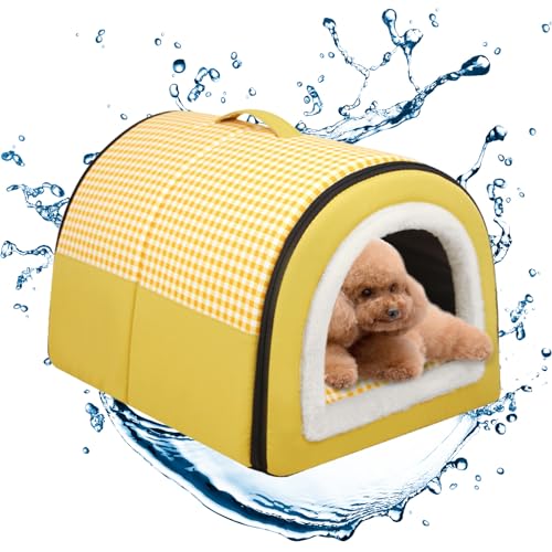 Fabric Plush Puppy House Portable with Anti-Slip Bottom | Waterproof Cave Dog Bed,Detachable Cat House,Detachable and Washable Warm Dog Cat Cave for Indoor Cats,Small Dogs,Puppy von Virtcooy