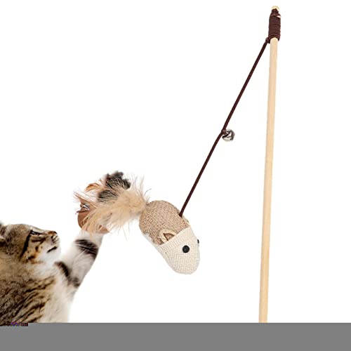 Katzenspielzeug, Katzenspielzeug mit süßer Maus und Vogel, Katzenangelrute zum Aufhängen, interaktives Haustierzubehör für Katzen im Innenbereich Virtcooy von Virtcooy