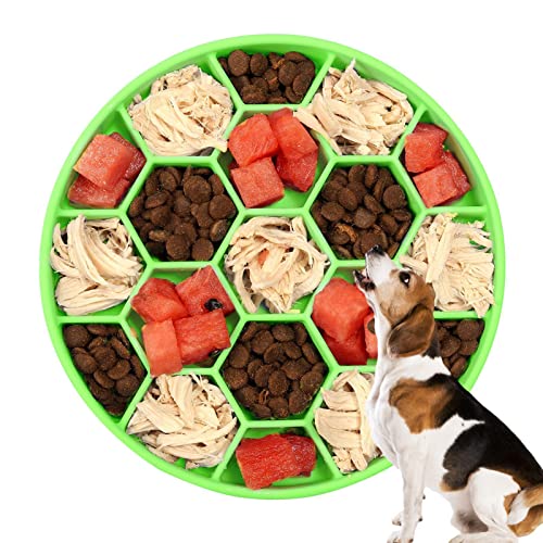 Slow Feeding Hundenapf - Sechseckige Slow Food Schüssel mit Wabenstruktur - Anti-Sechskant-Waben-Schlucknapf, rutschfest, langsamer, für mittelgroße Hunde, Katzen und Haustiere Virtcooy von Virtcooy