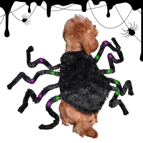 Spinnen-Kostüm für Hunde | Einstellbare Spinnenkostüme mit gruseligen Fellbeinen - Themenparty Zubehör für Fotozubehör, Halloween-Party, Parade Virtcooy von Virtcooy