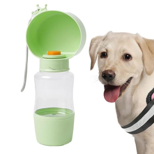 Tragbare Wasserflasche für Hunde, 400 ml, mit abnehmbarem Riemen, Zubehör für Haustiere für Hunde, Futter für Reisen, Virtcooy von Virtcooy