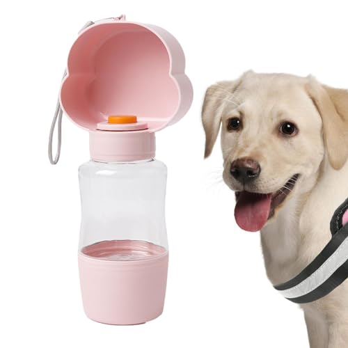 Tragbare Wasserflasche für Hunde – Trinkschale für den Außenbereich, auslaufsicher, 400 ml mit Lebensmittelbehälter, Zubehör für Haustiere für Hunde, Futter für Reisen, Virtcooy von Virtcooy
