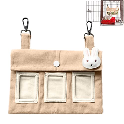 Virtcooy Bunny Hay Feeder Tasche für Kaninchen, niedlich, zum Aufhängen, für kleine Tiere aus Heu, niedlich, für Hamster, kleine Tiere, mit 3 Löchern von Virtcooy