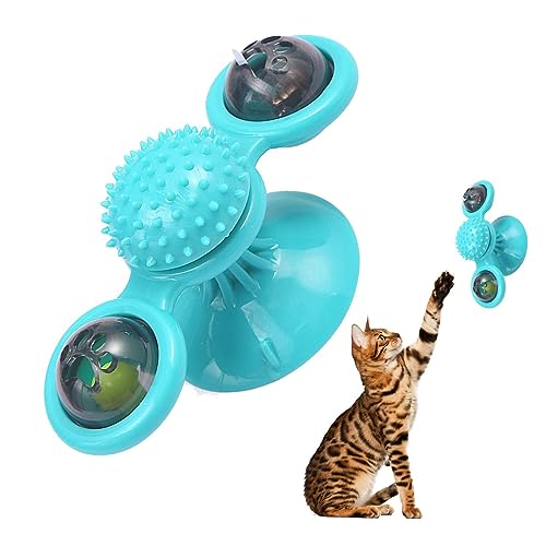 Virtcooy Interaktives Katzenspielzeug | Spinnmassagespielzeug für Kätzchen,Interaktives Katzen-Zahnbürsten-Massagespielzeug für Glas, Badewanne, Spiegel, Fenster von Virtcooy