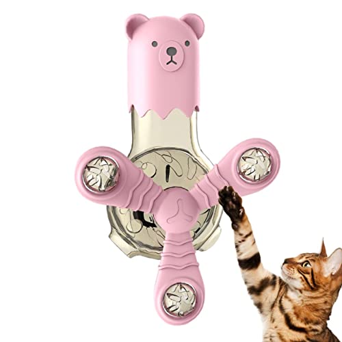 Virtcooy Windmühle Katzenspielzeug drehen,Windmühle Katze Spinner Spielzeug Tierfutterspender | Multifunktionales interaktives Lernspielzeug für Katzen, Hunde und Welpen von Virtcooy