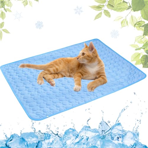 VisBeaut Cooling Mat for Dogs and Cat, Heat Relief Pet Cooling Mat for Crates, Kennels and Beds - Portable and Washable(Grey,70x100cm) (Blue,30x40cm) von VisBeaut