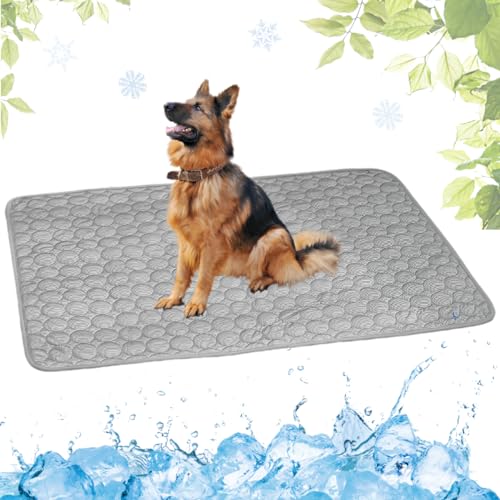 VisBeaut Cooling Mat for Dogs and Cat, Heat Relief Pet Cooling Mat for Crates, Kennels and Beds - Portable and Washable(Grey,70x100cm) von VisBeaut