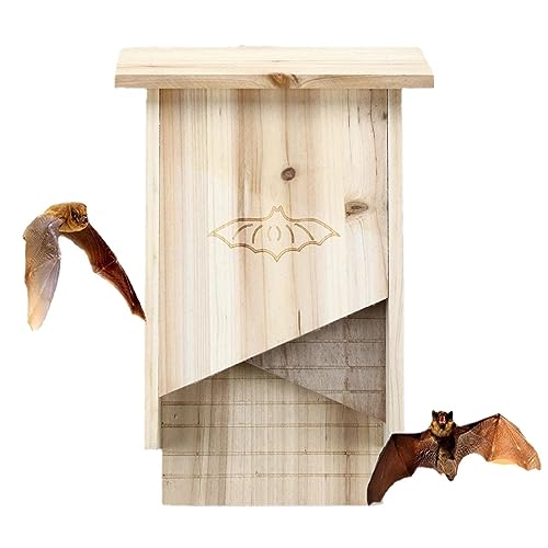 Fledermauskastenhaus - Wetterfeste Fledermaushäuser für den Außenbereich - Großer Fledermauskasten-Bausatz aus Holz mit DREI Kammern für Balkone, draußen im W und Sommer Visiblurry Fledermauskastenhaus - Wetterfeste Fledermaushäuser für den Außenbereich - Großer Fledermauskasten-Bausatz aus Holz mit DREI Kammern für Balkone, draußen im W und Sommer Visiblurry von Visiblurry