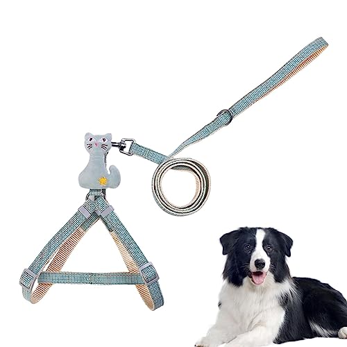 Hundegeschirr-Leine-Set | No-Choke Hundegeschirr und Leine Haustiergeschirr,Verstellbar, niedliches Cartoon-Design, einfache Kontrolle, atmungsaktiv, robustes Set aus Geschirr und Leine für Visiblurry Hundegeschirr-Leine-Set | No-Choke Hundegeschirr und Leine Haustiergeschirr,Verstellbar, niedliches Cartoon-Design, einfache Kontrolle, atmungsaktiv, robustes Set aus Geschirr und Leine für Visiblurry von Visiblurry