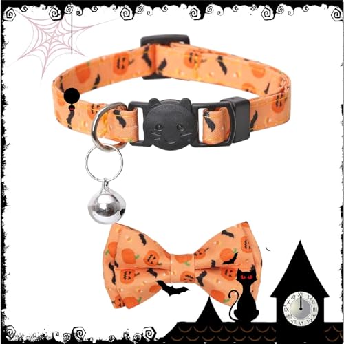 Visiblurry Hundehalsband mit Fliege,Abnehmbare Halloween-Fliege mit klingelnder Glocke - Hundebekleidungszubehör für Fotografie, Hochzeit, Zuhause, Spazierengehen, Reisen Visiblurry Hundehalsband mit Fliege,Abnehmbare Halloween-Fliege mit klingelnder Glocke - Hundebekleidungszubehör für Fotografie, Hochzeit, Zuhause, Spazierengehen, Reisen von Visiblurry